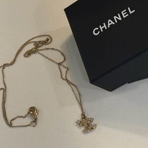 Authentic CHANEL Gold and Crystal Necklace